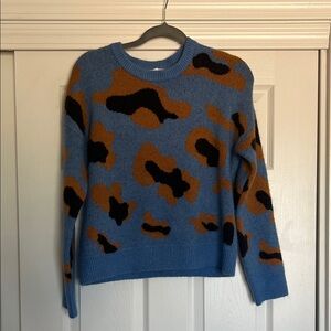 Blue and Brown Patterned Sweater